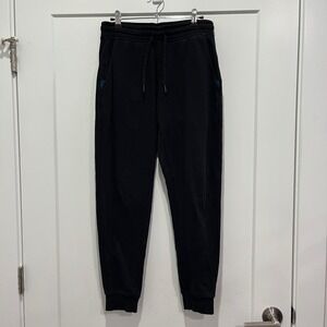 Giordano Mens Slim Tapered Joggers Black Sweatpants Size S Drawstring Athletic